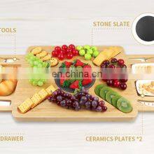 Custom Bamboo Wooden Charcuterie Cheese Board With Cutlery Set thumbnail-3