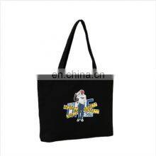 Wholesale Black Blank Reusable Canvas Bag Custom Logo Printed Cotton Cloth Ladies Fashion Shopping Bag Canvas Tote Bags