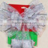 Christmas Gift Bows With Glitter Powder Hand Paint Gift Bows Manufacturer thumbnail-3