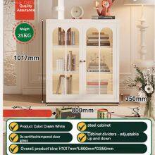 Enclosed Glass Bookcase With Multi-Layer Shelves & Safe Rounded Edges – Ideal for Living Room Storage & Office Spaces thumbnail-3