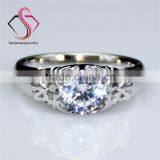 Round Brilliant Cut Moissanite Solitaire 0.8 Carat 6.0mm Center 14k White Yellow Gold Diamond Engagement Ring thumbnail-1