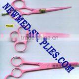 Straight Pink Color Coated Hair Dressing Scissor ~ Hair Thinning Set thumbnail-1