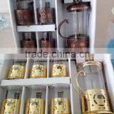 2016 Newest Luxury SS Borosilicate Glass French Press,/offee Plunger/coffee Maker