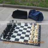 Plastic garden chess set with pvc mat