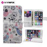 Customerfirst Design Butterfly PU Feather Wallet Folio Leather Flip Case Cover With Card Id Slot and Wrist Strap for Iphone 6 thumbnail-5