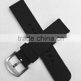 22MM Black Silicone Rubber Sport Watch Bands Straps thumbnail-2