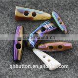 SPECIAL PLATING COLORFUL RESIN TOGGLE BUTTON FOR GARMENT ACCESSORIES