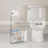 Chrome Steel Paper Towel Holder With Magazine Rack thumbnail-2