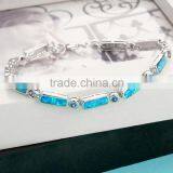 925 Sterling Silver Ocean Synthetic Blue Opal Bracelet Jewelry SBI181W thumbnail-4