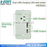 America Type USB Wall Socket 1 Gang 2 USB Ports thumbnail-4