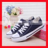 blank canvas shoes for woman lace up flat shoe cheap navy