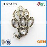 Handmade Accessories Women Brooch Big Peacock Shape Crystal Rhinestone Brooch thumbnail-3