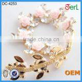 Newest Pink Roses Decorative Rhinestone Chain Trim thumbnail-4