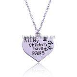 2016 New Fashion Alloy Jewelry Sculpture Letter Member of Family Silver Children Necklace Heart Pendant thumbnail-1