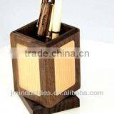 Swivel Square Wooden Pen Holder thumbnail-1