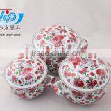 3 PCS ENAMEL CASSEROLE FULL OF FLOWER thumbnail-4