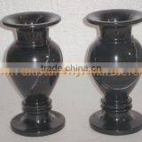 NATURAL JET BLACK MARBLE FLOWER VASES thumbnail-2