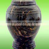 NATURAL STONE BLACK AND GOLD MARBLE URNS thumbnail-1