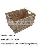 Small Water Hyacinth Storage Basket With Metal Frame thumbnail-1