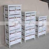 Wooden Cabinet With Fabric Drawer /Living Room Chest thumbnail-5