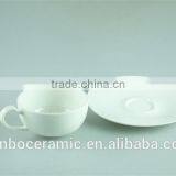 Ceramic Porcelain White Cup Saucer Set, Bulk Tea Cups and Saucers Cheap, Coffee Cup and Saucer thumbnail-5