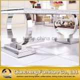 Metal cultured marble dining table marble living room furniture