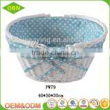 Customized Cheap Fancy Woven White Wicker Basket for Wedding Decoration thumbnail-2