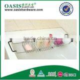 Functional chrome bathtub caddy bath rack