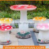 Garden/Kindergarten Furniture Set Fiberglass Mushroom Table Chairs thumbnail-3