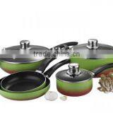 8pcs Rainbow Color Changing Aluminum Nonstick Cookware Set