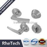 Stain Nickel Keyed Alike Entrance Tubular Lever Handle Door Lock, Stainless Steel Single Cylinder Deadbolt thumbnail-1