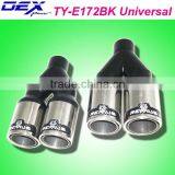 High Quality Auto Part Stainless Steel 304 and Carbon Fiber Universal Double Exhaust Tip thumbnail-4