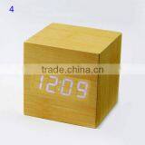 Multicolor Cube Led Digital Alarm Wooden Clock thumbnail-5