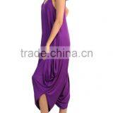 Latest Designs Loose Fit Jumpsuit Wholesale Women Scoop Neckline Jumpsuit In Purple Wholesale China Factory thumbnail-3