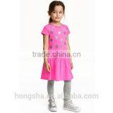 Fashionable Vetement Enfant Girls Short Sleeve Casual Dress Cotton Print Jersey Dress HSD9157 thumbnail-1