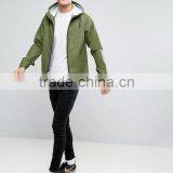 Custom Best Price High Quality New Design Durable 100% Polyurethane Smooth Drawstring Hood Green Casual Men Wind Jacket thumbnail-4