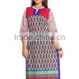 New Design Pure Cotton Long Kurtis/latest Kurti Designs thumbnail-1