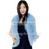 CX-S-31 Genuine Rainbow Tibetan Sheep Fur Scarf- Plus Size thumbnail-2