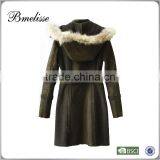 2014 Latest Real Fur High Quality Winter Shiny Fashion Long Winter Leather Jacket for Women thumbnail-2