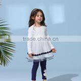 2017 Newest Autumn and Spring Long-sleeve Appliques Lace Trim Baby Girl Dress thumbnail-1