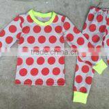 Wholesale 100 % Organic Cotton Baby Rde Polka Dot Pajamas Baby Girls Christmas Pajamas thumbnail-1
