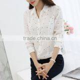 Custom Wholesale Ladies Blouse Patterns Women Cotton Formal Business Blouse With Dot thumbnail-5