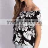 2015 Off the Shoulder Floral Print Women Tank Top,wholesale Women Sweet Sheer Tank Tops thumbnail-3