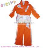 Girls Fashion Fleece 3pcs Orange Pajamas Children Pajamas Sets thumbnail-1