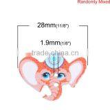 Wood Sewing Buttons Scrapbooking 2 Holes Elephant Head At Random thumbnail-2