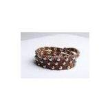 Rivet Cord Knotting 59cm Fashion Handmade Custom Leather Bangle Bracelets VOB0032 thumbnail-1