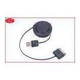 Black USB 2.0 to 30 Pin Retractable Charging Cable 75CM With 2AMP Current , 48*15.7mm thumbnail-1
