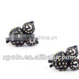 Korean Star Stud Earrings-Inaly Rhinestone Owl Earring Jewelry