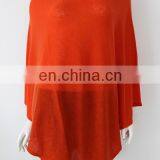 Wholesale Women 14gg V-neck Merino Wool Nylon Acrylic Blend Summer Ponchos thumbnail-3