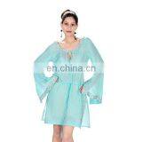 Silk Habutai Hand Embroidered Kaftan thumbnail-1